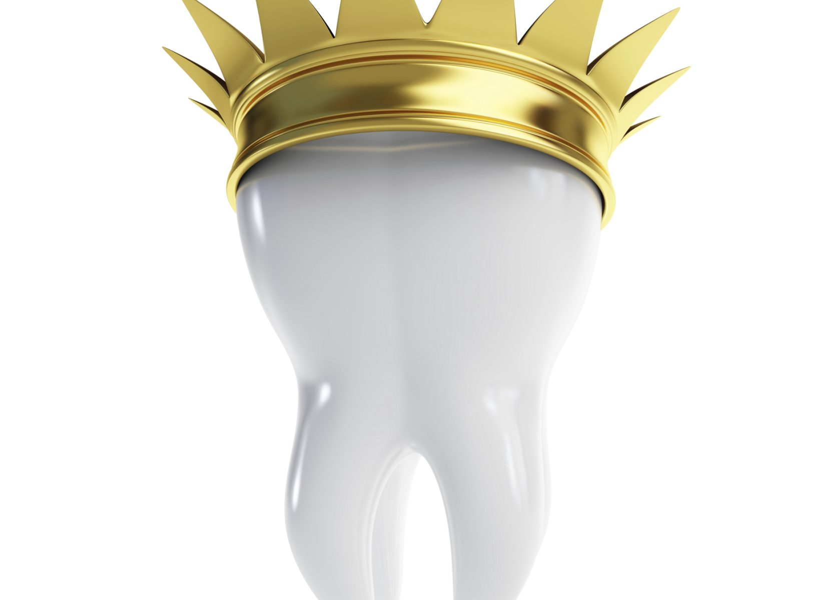 A tooth with a royal crown to depict dental crowns